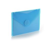 Lot de 10 pochettes avec fermeture Velcro - Format A7 - REF 91226 - Bleu - Photos, Loteries - en 5 couleurs Classic Translucide avec texture Soft Touch - 100% Eco by Office Box (Bleu)