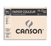 Lot de 10 pochettes de 12 feuilles papier dessin MI-TEINTES 160g 24x32cm noir Ref-317104 Noir G