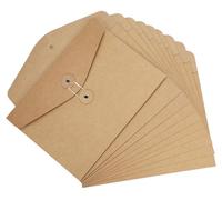 Lot de 10 pochettes de classement en papier kraft, format A5 avec fermeture, dimensions 21 x 14 cm, couleur marron