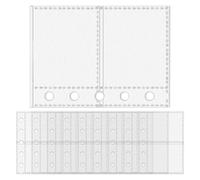 Lot de 10 pochettes de protection en polypropylène - 7,6 x 10,5 cm - 5 anneaux - Pochettes de rangement transparentes pour documents, photos, notes, bureau, école, organiseur