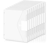 Lot de 10 pochettes en plastique super lourd pour classeur à 3 anneaux, dossiers avec poches à chargement latéral, pochette de classeur avec étiquette extensible, format lettre, transparent