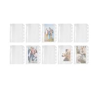 Lot de 10 pochettes transparentes avec fermeture éclair 5 anneaux M5 pour documents de dossier, étudiants, professeurs, bureau, école