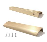 Lot de 10 poignées de tiroir cachées de style moderne en laiton pour meuble, 300 mm