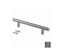 Emuca Poignée de meuble Orlando 9164251 Ø12 mm entraxe 448 mm acier nickel satiné Set de 10 pièces
