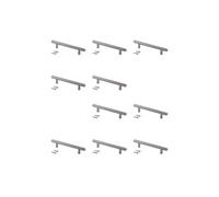 Emuca Lot de 10 poignées pour meubles Orlando, L136mm, entraxe 96mm, Acier, Nickel satiné Nickel satiné G