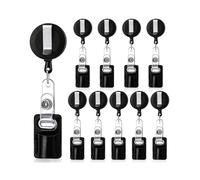 Lot de 10 Porte-Crayons Rétractables en Cuir avec Cordon pour Stylo, Badge, Porte-Crayon, pour Menuisier, Infirmières, Enseignants