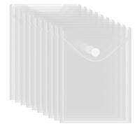 Lot de 10 porte-documents A5 verticaux - Pour classer des documents - Pochettes transparentes avec fermeture - Imperméables - Pour organisation de documents - 25 x 18 cm