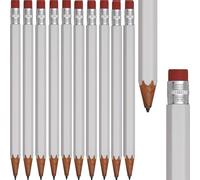 Lot de 10 porte-mines en plastique aspect bois avec gomme comme poussoir à l'extrémité de la tige avec 1 mine de 0,7 mm pour l'école, le bureau, la maison et l'université en 6 couleurs (blanc)