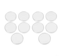 Lot de 10 porte-pièces en plastique transparent de 70 mm, capsules rondes transparentes avec anneaux intérieurs réglables pour rangement de pièces de collection et boîtes de pièces commémoratives (2)