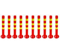 lot de 10 poteaux de délimitation en plastique - hauteur 72,5cm réfléchissant Barrière pour entrepôt, parking avec pied - fixation avec vis Poteau de délimitation - Park Pfosten Leitpfosten Poller