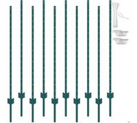 Lot de 10 Poteaux en T-VEVOR-en Acier Durable-Piquets Métalliques Durables, Idéaux pour le Jardin, la Cour, la Pelouse, la ferme
