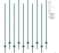 VEVOR Poteau de Clôture en Métal 213,36 cm, Lot de 10, Piquets de Clôture en Acier au Carbone Robuste, Poteaux Métalliques pour Jardin, Pelouse, Fermes, Clôtures Extérieures, Potagers, Routes, Vert