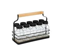 FIVE Simply Smart - Lot de 10 Pots à Épices "Rack" 21cm Noir Noir G