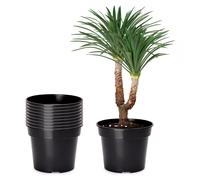 Lot de 10 pots de culture ronds en plastique pour herbes aromatiques et semis, pour le jardin, ⌀ 48 cm, H = 35 cm, GD-0025