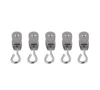 Lot de 10 poulies en acier inoxydable 11 mm - Roue unique pivotante à 360° pour levage intensif jusqu'à 30 kg - Idéal pour les systèmes de câbles de gym et les cordes à linge de jardin