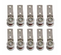 Lot de 10 poulies pour porte coulissante 19 mm - bloc métal et roue plastique, capacité 40 kg