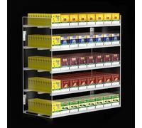 Lot de 10 présentoirs à cigarettes en acrylique transparent, support mural ou de comptoir, présentoir à tabac à 5 étages et 10 colonnes pour magasins