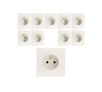 - Lot de 10 prises 2P+T 16A encastrables Diwone