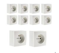 Lot de 10 prises 2P+T Bel'Vue - blanc - Zenitech