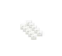 LOT de 10 Prises 2P+T Blanc Delta Viva + Plaques Blanc-Siemens Ingenuity for Life
