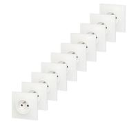 Lot de 10 prises avec terre Neptune, blanc, LEGRAND
