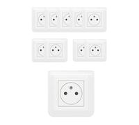 Lot de 10 prises encastrées 2P+T 16A complet - Mosaic - blanc - Legrand