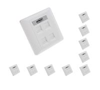 Lot de 10 prises murales quadruple données 4 ports RJ45/RJ11 Ethernet prise réseau
