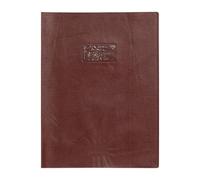 Calligraphe 72312C Un Protège-Cahier Grain Cuir Brun - A4 21x29,7 cm - 22/100ème avec Porte-Étiquette - PVC Opaque