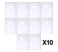 Lot de 10 protège-cahiers - A4 - 21x29,7cm - Épaisseur 12/100ème - Incolore - Avec porte étiquette