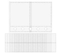 Lot de 10 protège-feuilles - Inserts pour dossiers 7,6 x 10,5 cm | Inserts M5 pour classeurs à 5 anneaux Couverture pour rail de blocage PP, pochettes adhésives transparentes Protection pour feuilles
