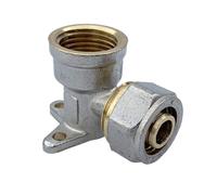 MonMobilierDesign Lot de 10_Raccord mural coudé 90° pour tube PER Ø16x1/2" à compression femelle G