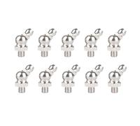 Lot de 10 raccords de graisse hydrauliques M6 x 1 avec angles de 45 degrés, de graisse en acier inoxydable pour pistolet à graisse