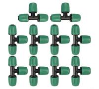Lot de 10 raccords d'irrigation goutte à goutte de 16 mm à 3 voies coudées pour tuyau de 5,1 cm avec diamètre intérieur de 13 mm et diamètre extérieur de 16 mm, adaptateurs en T barbelé en plastique