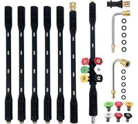 Lot de 10 Rallonge pour nettoyeur haute pression avec adaptateur Karcher Compatible pour Karcher K Series K2 K3 K4 K5 K6 K7, 4000PSI Outils de nettoyage de gouttière Rallonge Lance
