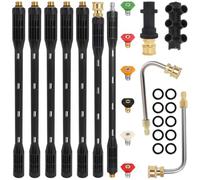 Lot de 10 rallonges de nettoyeur haute pression Compatible Karcher K Series (K2, K3, K4, K5, K6, K7) 4000 PSI Outils de nettoyage de gouttière Connexion rapide 6,35 mm