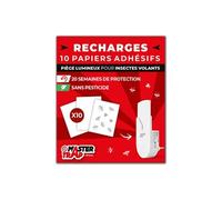 Lot de 10 recharges pour piège lumineux insectes volants- BY FAVEX- Anti-insectes volants, moucherons - Adhésives