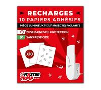 Lot de 10 recharges pour piège lumineux insectes volants- MASTER TRAP BY FAVEX- Anti-insectes volants, moucherons - Adhésives