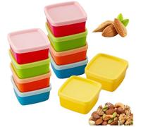 Lot de 10 récipients alimentaires carrés avec couvercle, réutilisables, empilables, pour sauces, épices, snacks