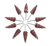 Lot de 10 rouleaux de lamelles coniques grain 80 pour polissage contrôlé du bois, du plastique et du métal à l'aide d'une perceuse pneumatique ou électrique