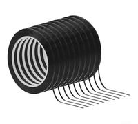 Lot de 10 rouleaux de ruban adhésif haute température en PET noir résistant à la chaleur jusqu'à 130 °C, forte adhérence pour assemblage électronique, protection PCB, 3 mm x 66 m