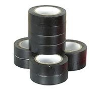 Lot de 10 rouleaux PVC électricien 15 mm x 10 mètres noir