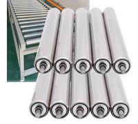 Lot de 10 rouleaux robustes en acier inoxydable galvanisé pour convoyeur | Rouleaux de rechange antirouille pour lignes de montage, entrepôts et projets de bricolage (diamètre 2in / 50 mm