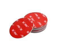 Lot de 10 Ruban Adhésif Double Face Extra Fort, 25mm Autocollant Adhésives Pastille Adhesive Ronde Haute Résistance Étanche pour Voiture Maison Bureau Fixation Support Téléphone Tableau de Bord(Rouge)