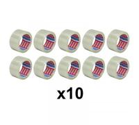 Lot De 10 Rubans Emballage Adhésif Transparent Tesa 66m X 50mm