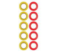 Lot de 10 rubans isolants, PVC, 20 m x 17 mm, rouge/jaune-vert