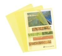 Lot de 10 Sachet de 100 pochettes coins, format A4, polypro grainé, coloris jaune