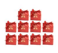 Lot de 10 sachets de Noël réutilisables avec nœud papillon, faciles à remplir pour bonbons, fournitures de fête pour la maison, l'école