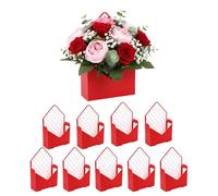 Lot de 10 sachets d'emballage pour fleurs de Saint Valentin, en papier imperméable pliable, utilisation dans le stockage de fleurs et les arrangements du jour de la Saint-Valentin