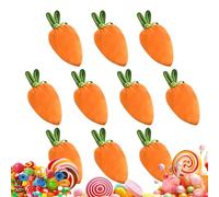Lot de 10 sachets en velours avec cordon de serrage en forme de carotte de Pâques avec oreilles de lapin, sacs colorés et réutilisables, accessoire de célébration du printemps | Panier de vacances en