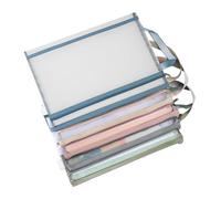 Lot de 10 Sacs de Rangement pour Jouets, Sac Rangement Jouet à Double Couche avec Fermeture éclair et Poignées, Classeur A4 en Nylon, Transparente, Multicolores, pour Ranger Lego, Puzzles, Papeterie